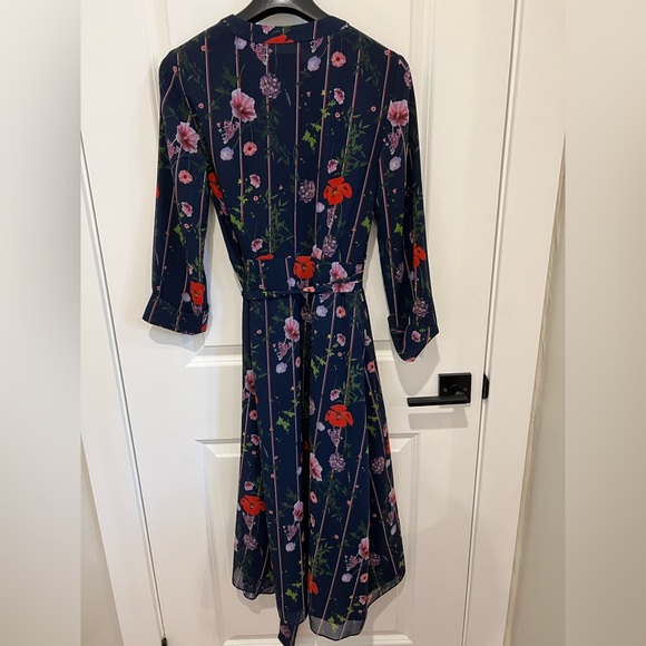 Ted Baker long sleeve floral wrap dress size 0 - Picture 5 of 7